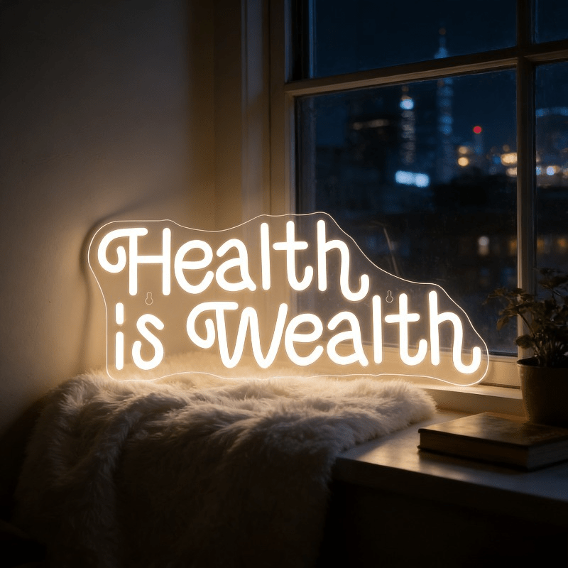 Health Wellness Yoga - Enseigne néon LED « La santé